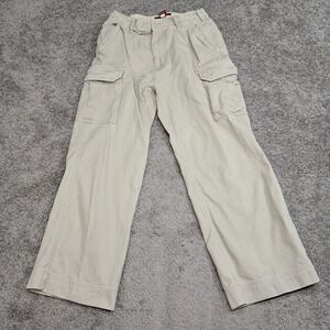 US Expedition Mens Khaki‎ Cargo Pants 32x30 Tan Cotton Utility Wide Leg Trousers